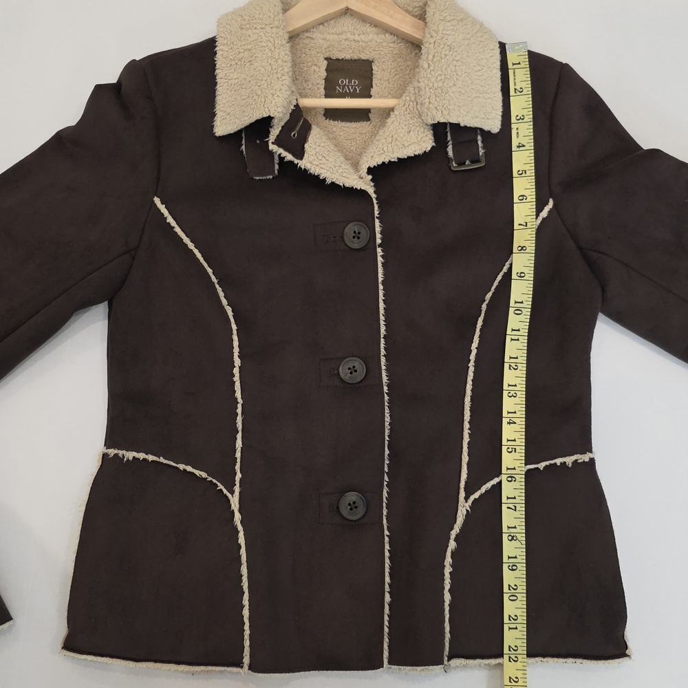 Suden Women Brown Shearling Jacket Button-up Tedy Sherpa Fall Western Winter - Picture 5 of 7